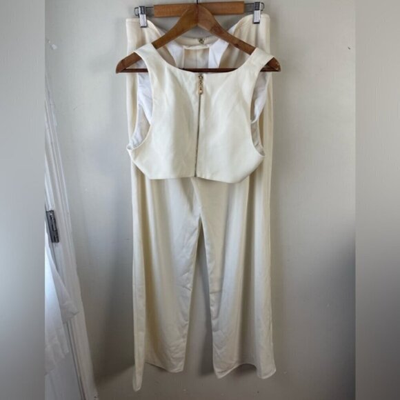NBD x Naven revolve Ivory Jumpsuit size large cutout wide leg new NWT - Picture 5 of 16
